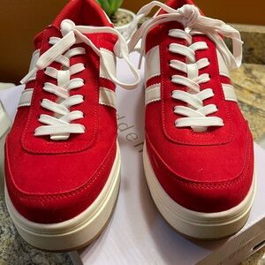 Madden Girl Red and White Athletic Shoes